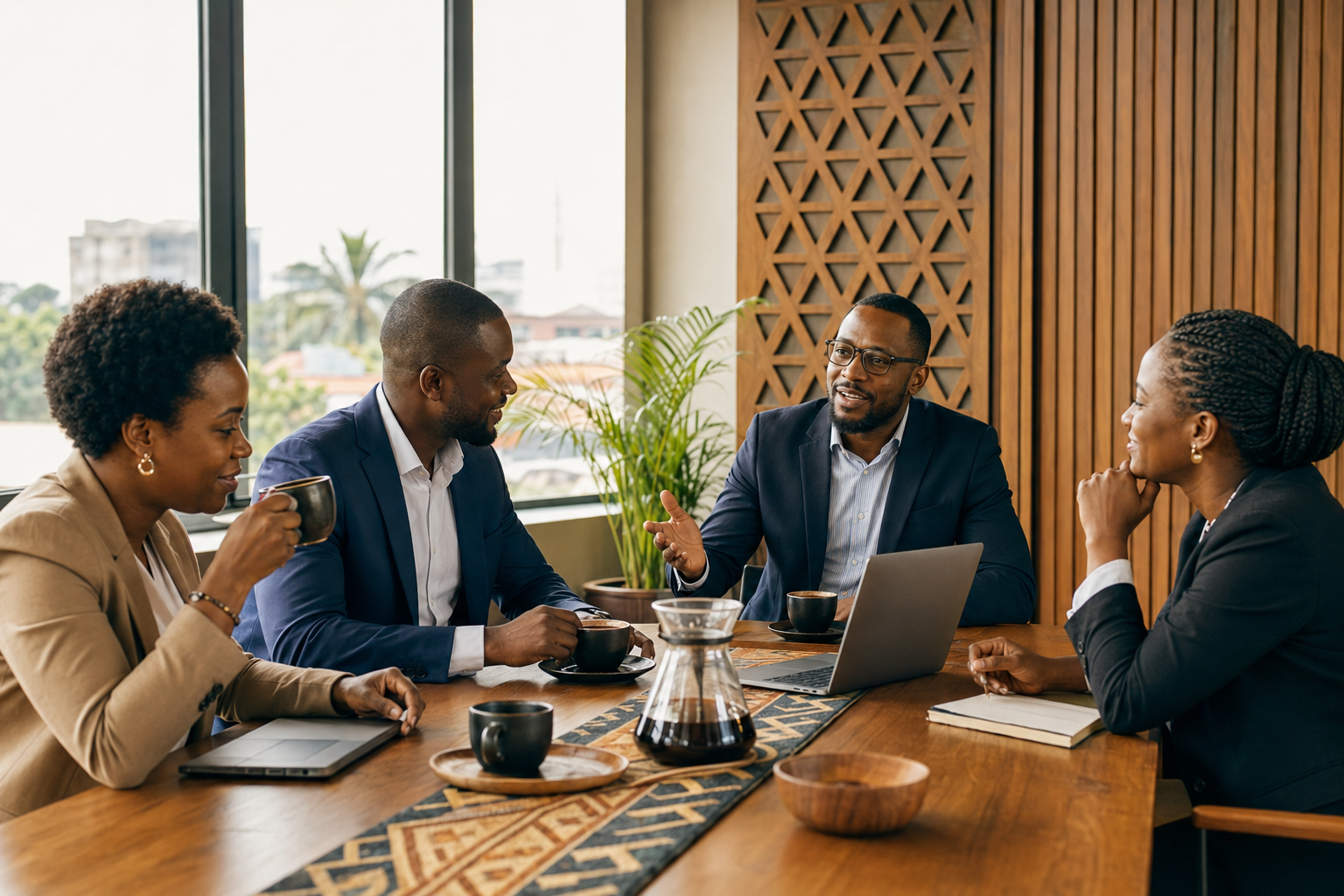 Professionnels congolais réunis autour d’un café